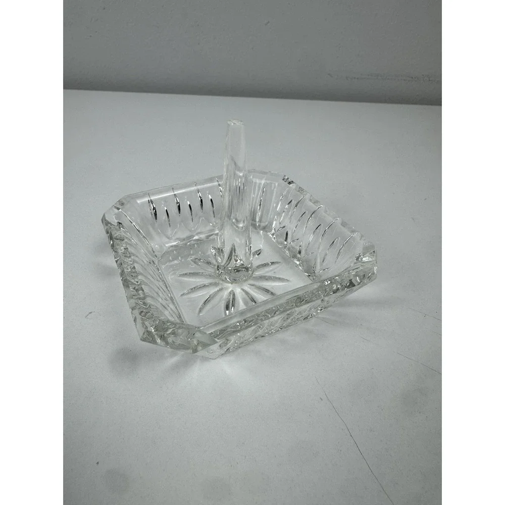 Vtg‎ MCM Crystal Ring Holder Trinket Dish Jewelry Vanity Catchall